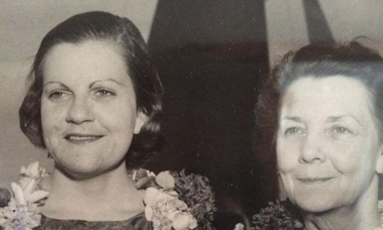 An old picture of Melanie Leis's deceased mother, Barbara Ix Leis (left) with a relative.